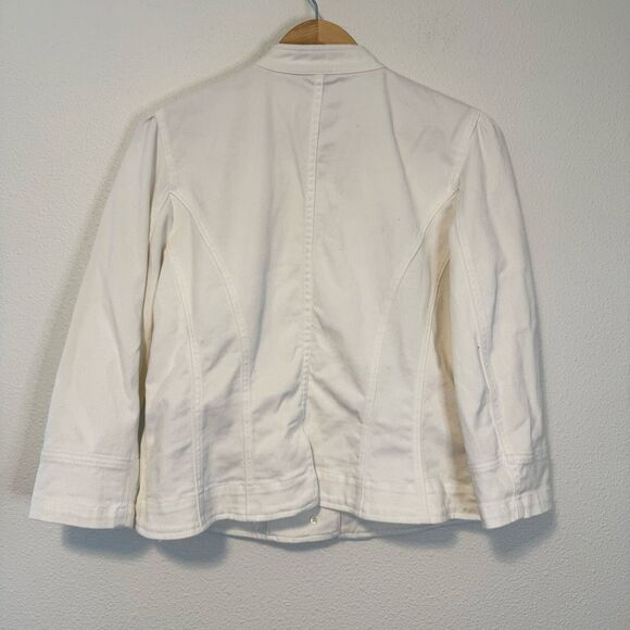 Ralph Lauren White Denim Button Down Jacket Size 16 - Picture 2 of 9